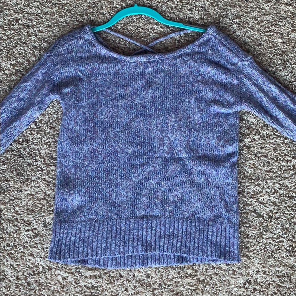 Periwinkle American Eagle cross backed sweater